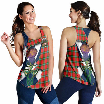 MacLaine (McLaine) Tartan Family Crest Women's Racerback Tanks Scottish Thistle Celtic Inspired