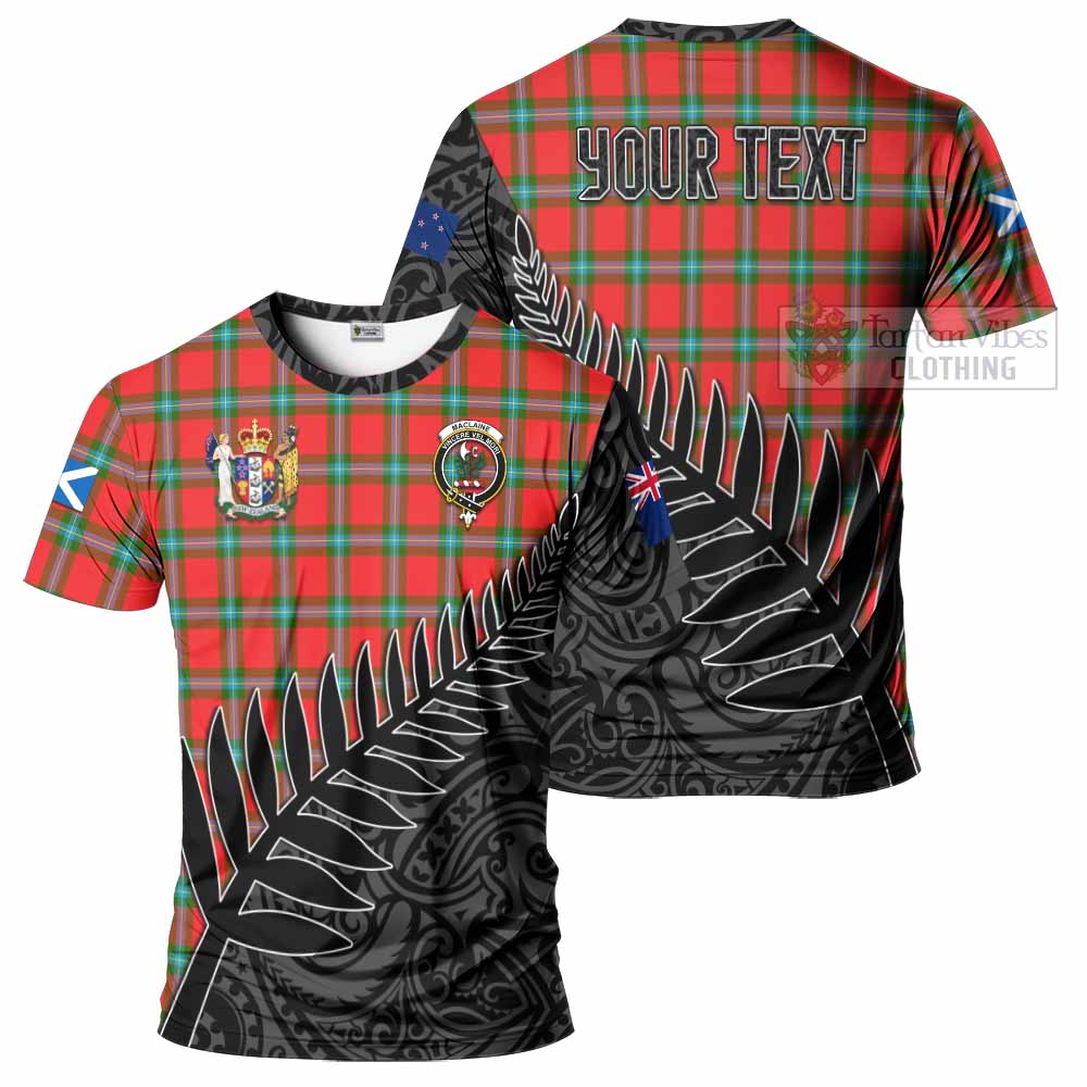 Tartan Vibes Clothing MacLaine (McLaine) Crest Tartan T-Shirt with New Zealand Silver Fern Half Style