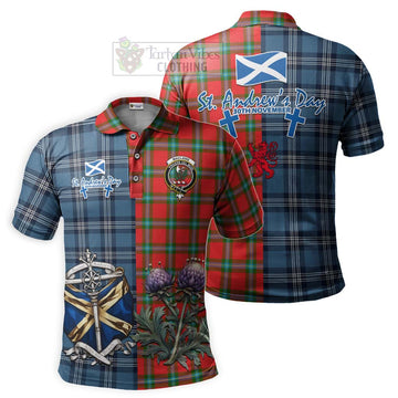 MacLaine (McLaine) Tartan Polo Shirt Happy St. Andrew's Day Half Tartan Style