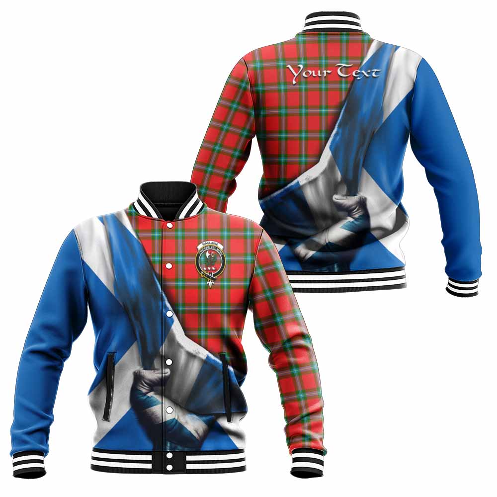 Tartan Vibes Clothing MacLaine (McLaine) Tartan Baseball Jacket with Family Crest Scotland Patriotic Style