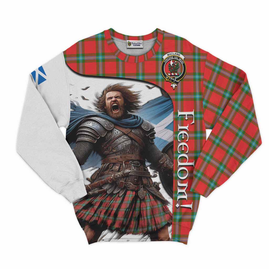 Tartan Vibes Clothing MacLaine (McLaine) Crest Tartan Sweatshirt Inspired by the Freedom of Scottish Warrior