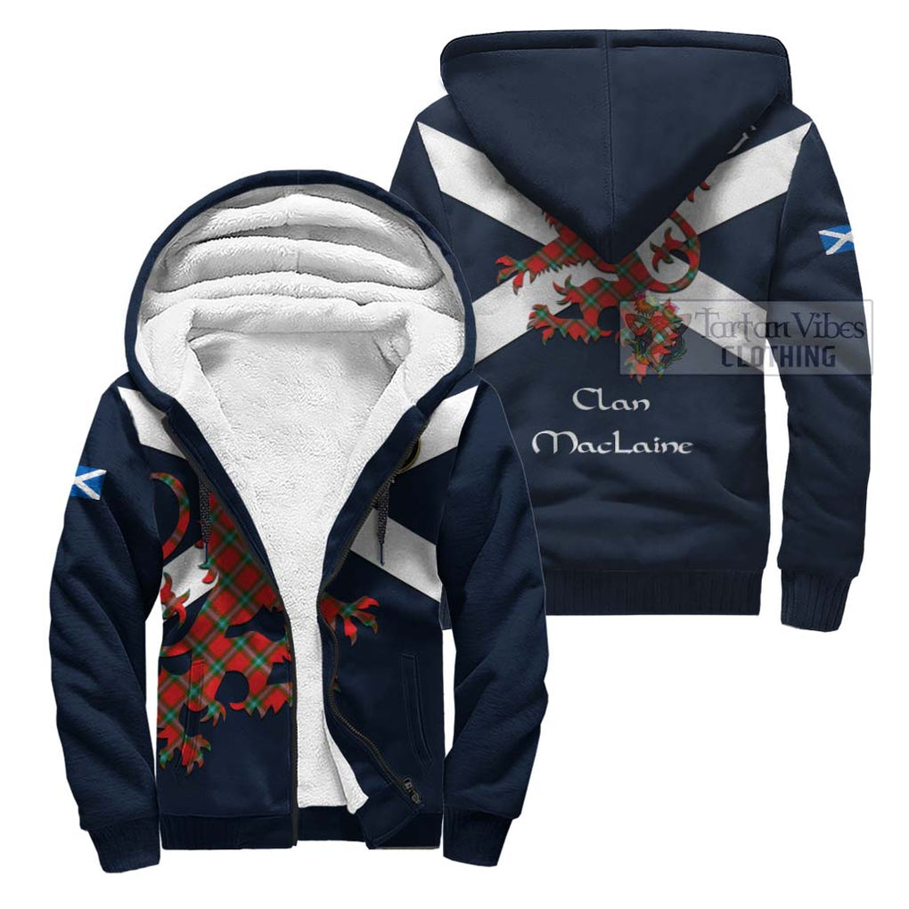 Tartan Vibes Clothing MacLaine (McLaine) Tartan Lion Rampant Sherpa Hoodie – Proudly Display Your Heritage with Alba Gu Brath and Clan Name