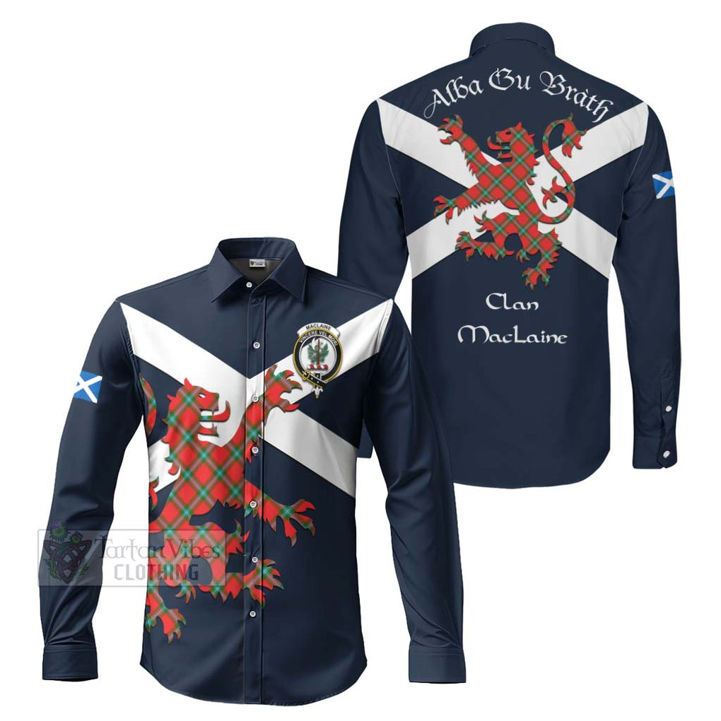 Tartan Vibes Clothing MacLaine (McLaine) Tartan Lion Rampant Long Sleeve Button Shirt – Proudly Display Your Heritage with Alba Gu Brath and Clan Name