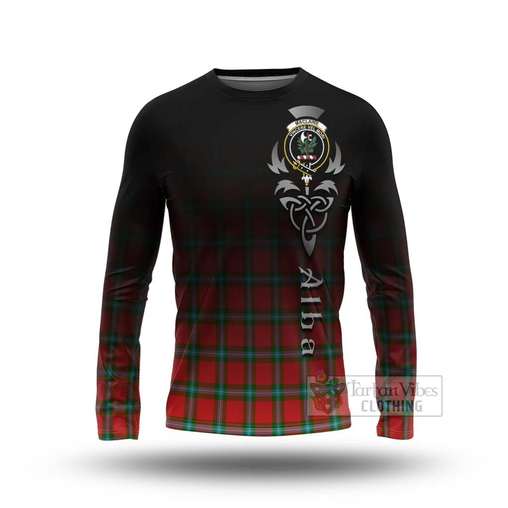 Tartan Vibes Clothing MacLaine (McLaine) Tartan Long Sleeve T-Shirt Featuring Alba Gu Brath Family Crest Celtic Inspired