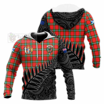 MacLaine (McLaine) Crest Tartan Knitted Hoodie with New Zealand Silver Fern Half Style