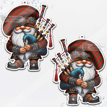 MacLaine (McLaine) Tartan Bagpiper Gnome Christmas Ornament