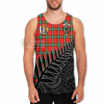 MacLaine (McLaine) Crest Tartan Men's Tank Top with New Zealand Silver Fern Half Style