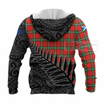 MacLaine (McLaine) Crest Tartan Knitted Hoodie with New Zealand Silver Fern Half Style