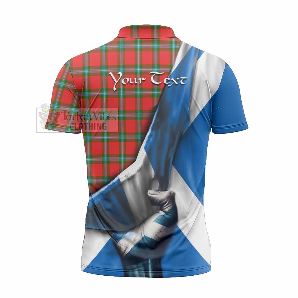 Tartan Vibes Clothing MacLaine (McLaine) Tartan Zipper Polo Shirt with Family Crest Scotland Patriotic Style