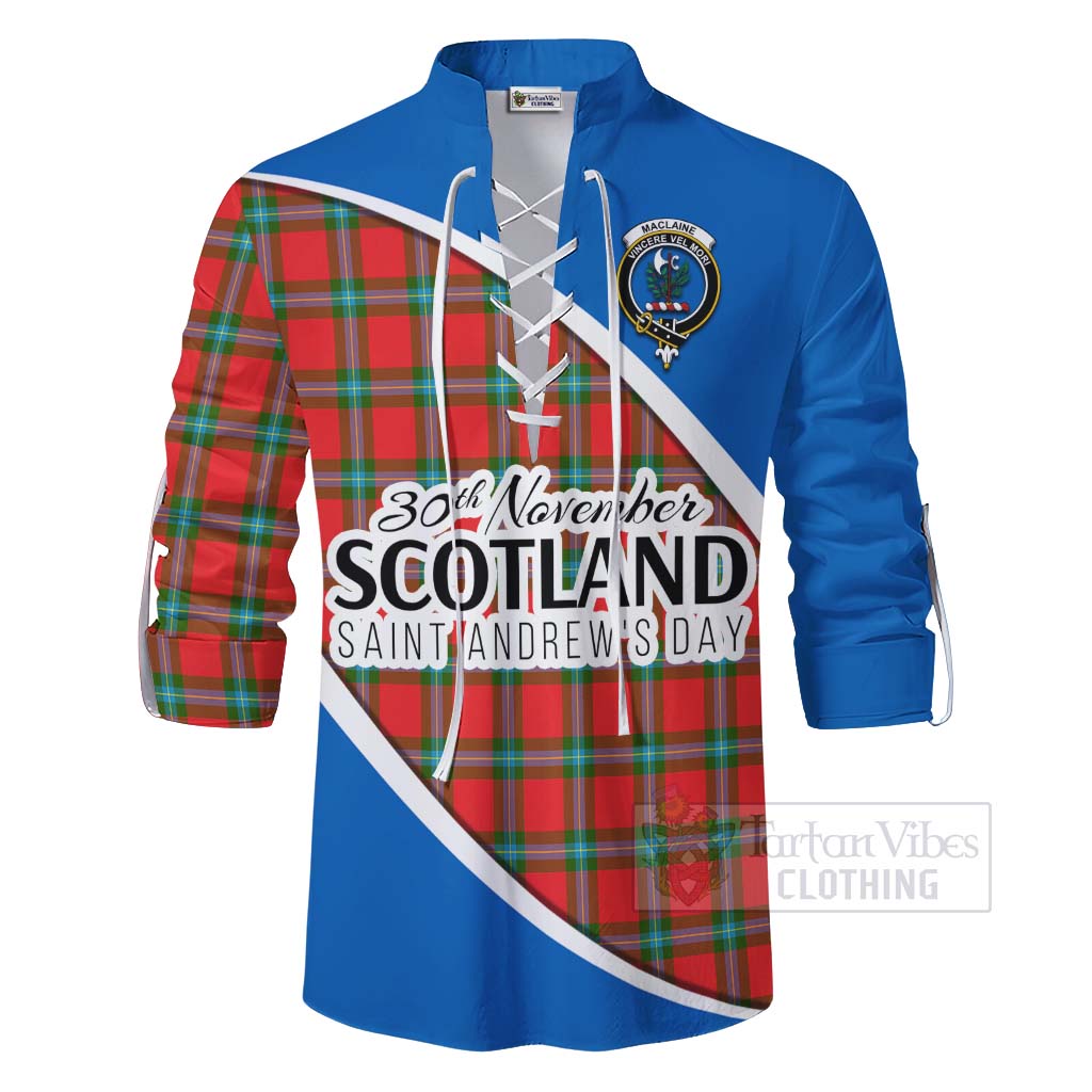 Tartan Vibes Clothing MacLaine (McLaine) Family Crest Tartan Ghillie Kilt Shirt Celebrate Saint Andrew's Day in Style