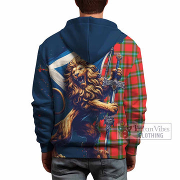 MacLaren (McLaren) Tartan Family Crest Hoodie with Scottish Majestic Lion