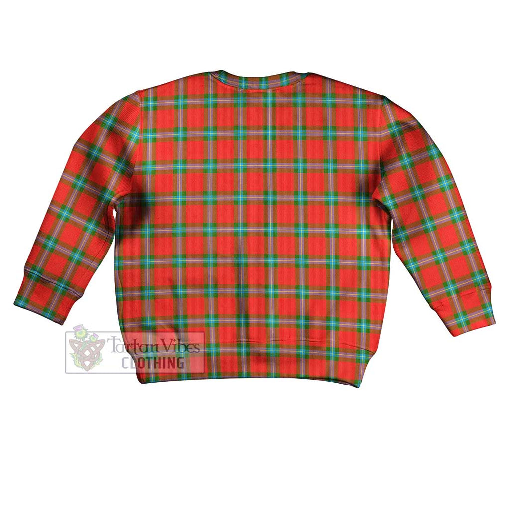 Tartan Vibes Clothing MacLaine (McLaine) Tartan Kid Ugly Sweater with Family Crest