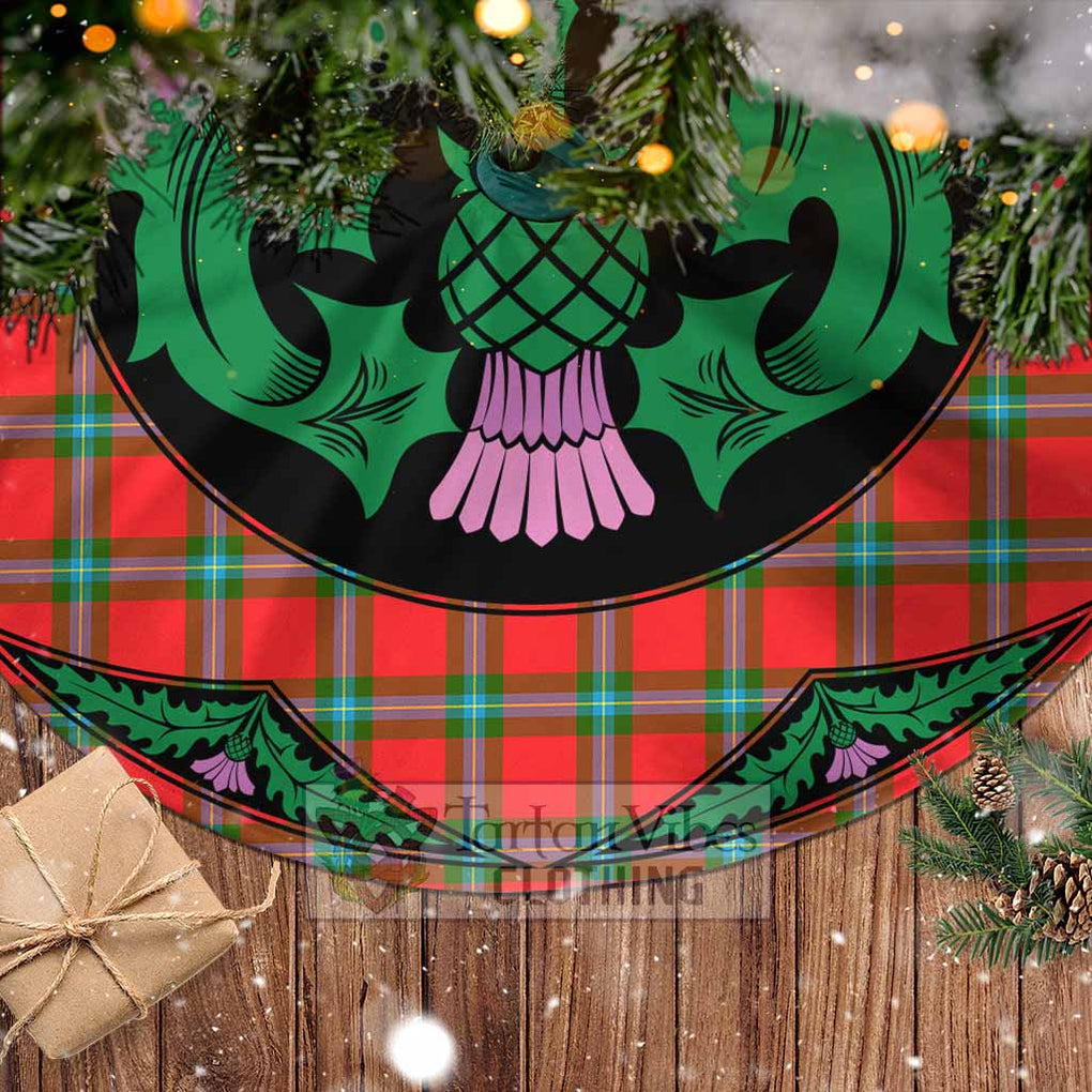 Tartan Vibes Clothing MacLaine (McLaine) Tartan Christmas Tree Skirt Scottish Thistle Style