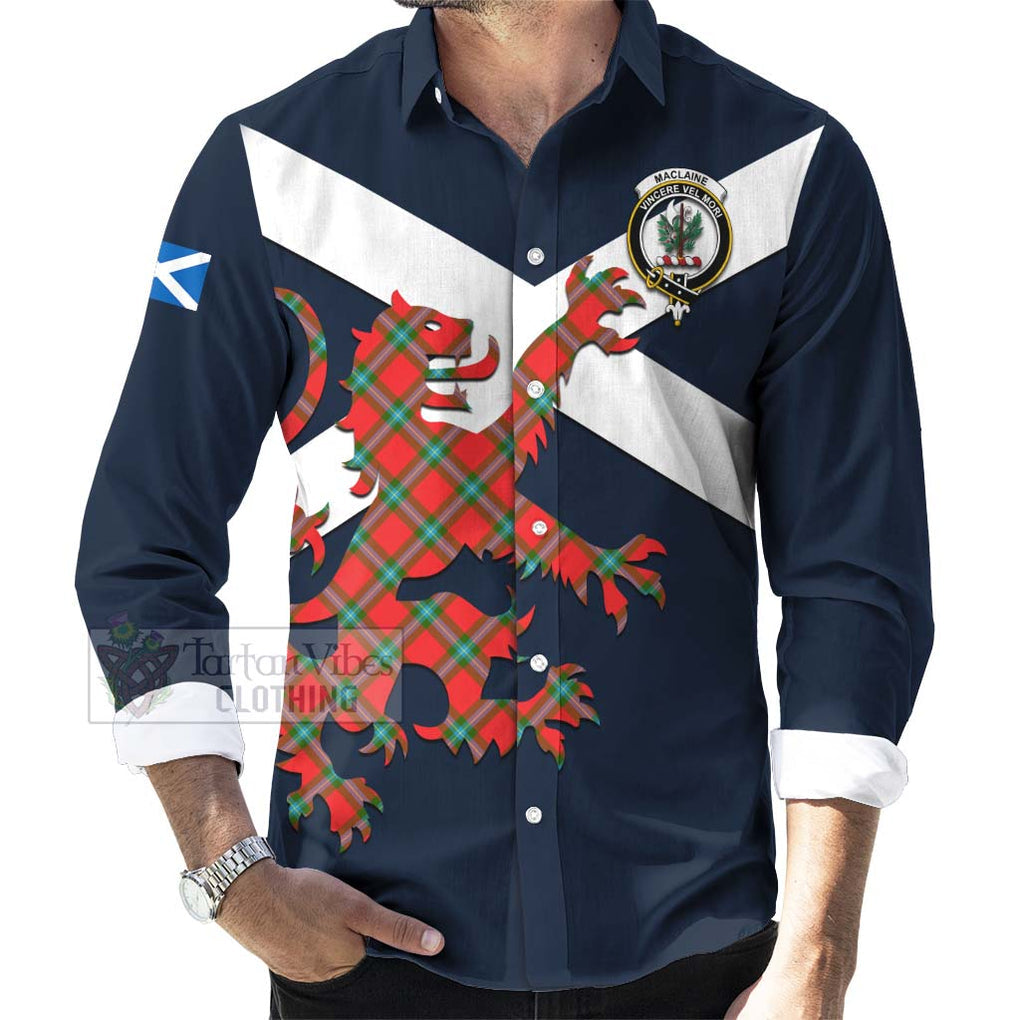 Tartan Vibes Clothing MacLaine (McLaine) Tartan Lion Rampant Long Sleeve Button Shirt – Proudly Display Your Heritage with Alba Gu Brath and Clan Name