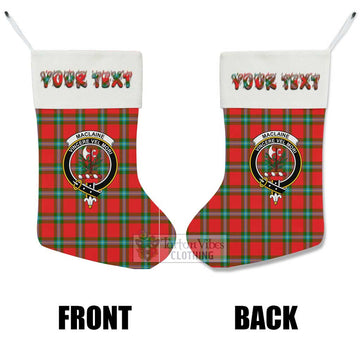 MacLaine (McLaine) Tartan Family Crest Christmas Stocking with Personalized Text