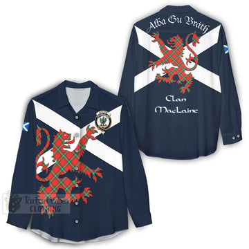 MacLaine (McLaine) Tartan Lion Rampant Women's Casual Shirt Proudly Display Your Heritage with Alba Gu Brath and Clan Name