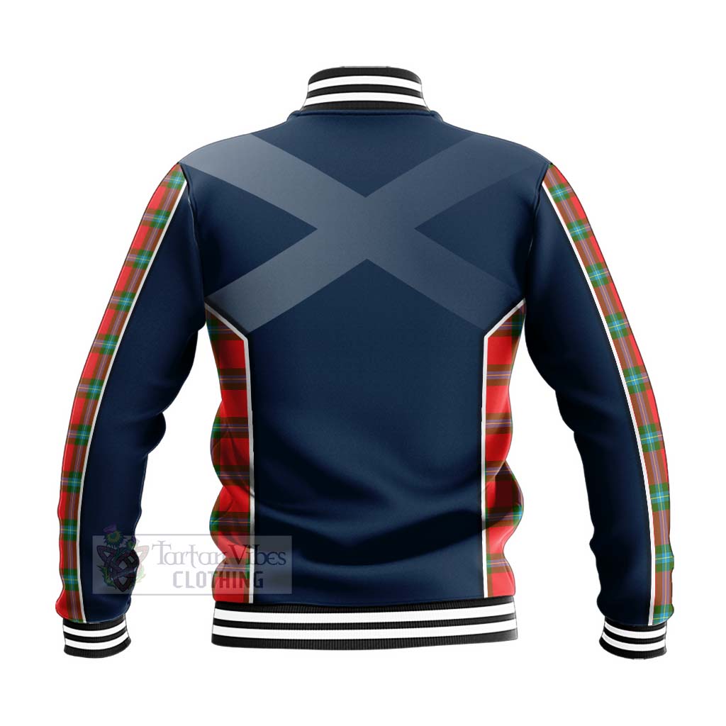 Tartan Vibes Clothing MacLaine (McLaine) Tartan Baseball Jacket with Family Crest and Scottish Thistle Vibes Sport Style