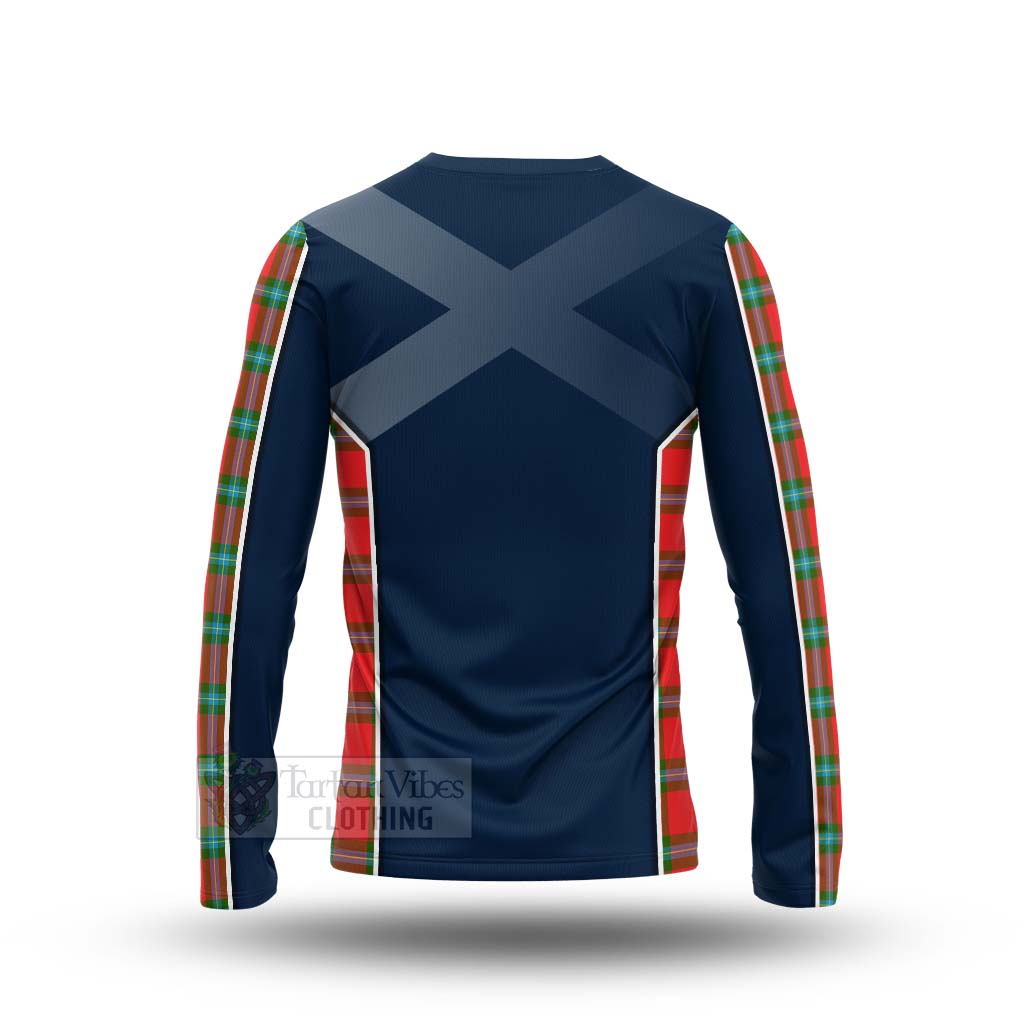 Tartan Vibes Clothing MacLaine (McLaine) Tartan Long Sleeve T-Shirt with Family Crest and Scottish Thistle Vibes Sport Style