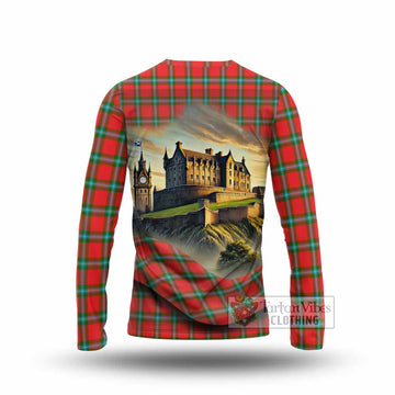 MacLaine (McLaine) Tartan Family Crest Long Sleeve T-Shirt with Scottish Ancient Castle Style - Tartan Vibes Clothing