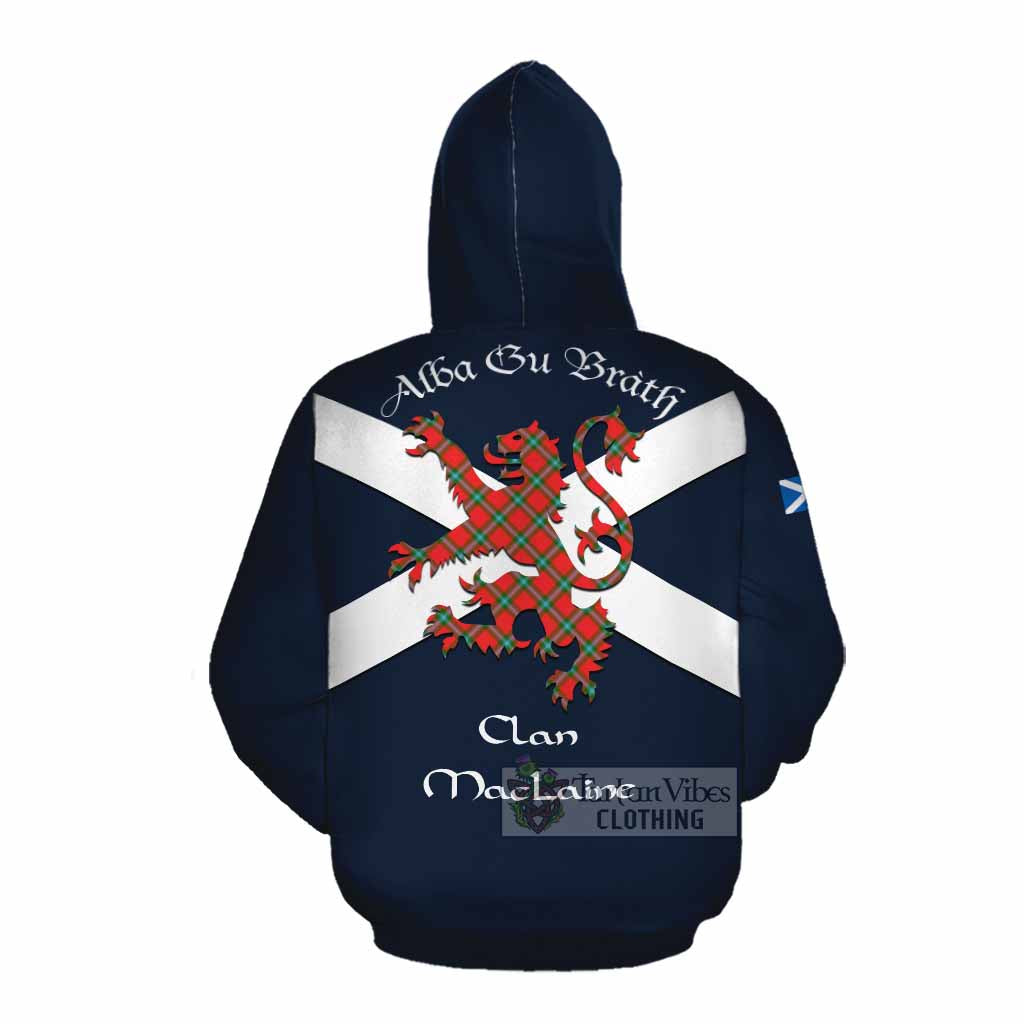 Tartan Vibes Clothing MacLaine (McLaine) Tartan Lion Rampant Cotton Hoodie Proudly Display Your Heritage with Alba Gu Brath and Clan Name