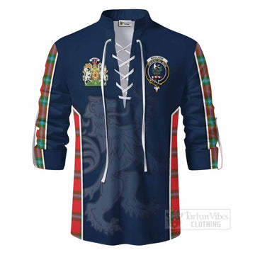 MacLaine (McLaine) Tartan Ghillie Kilt Shirt with Family Crest and Lion Rampant Vibes Sport Style