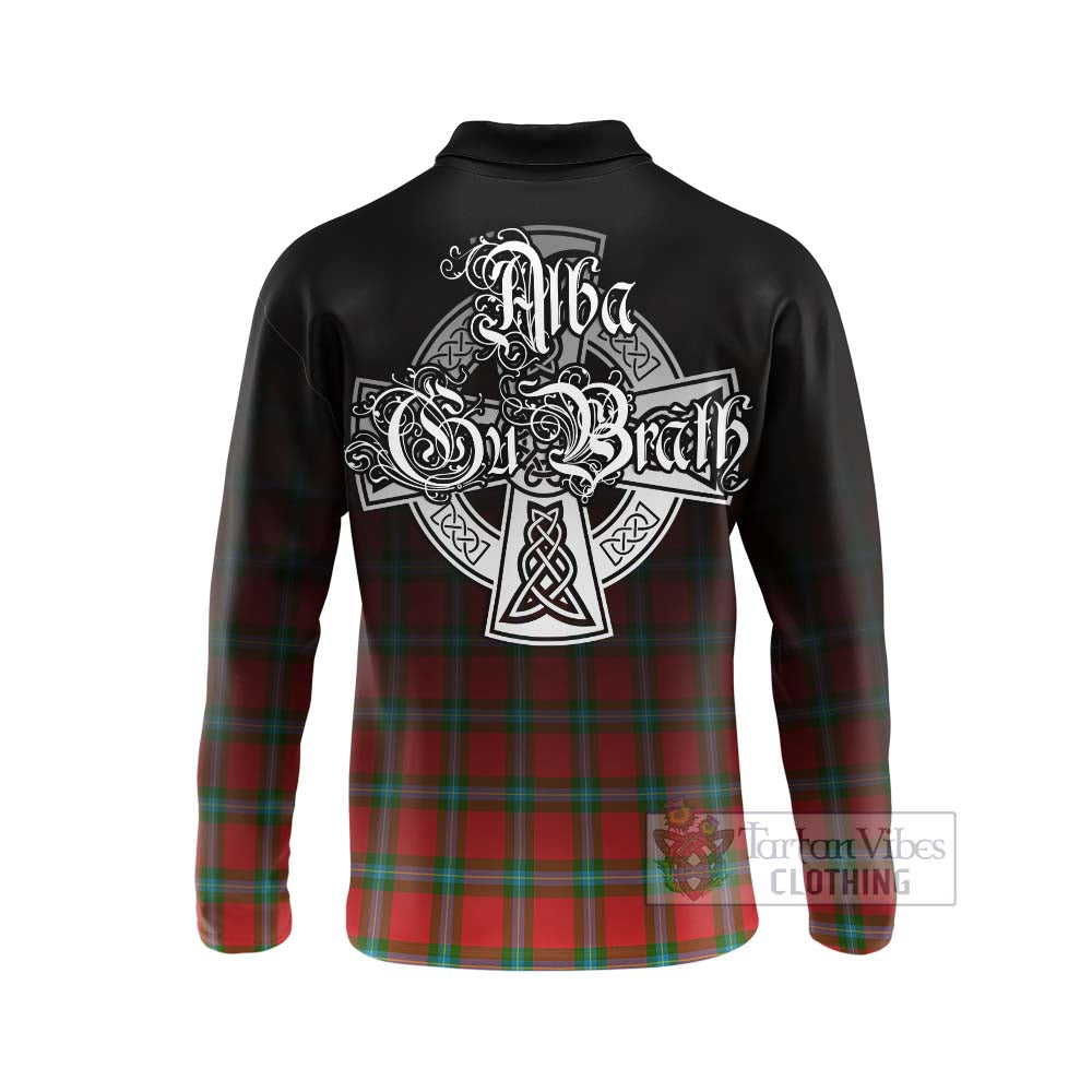 Tartan Vibes Clothing MacLaine (McLaine) Tartan Long Sleeve Polo Shirt Featuring Alba Gu Brath Family Crest Celtic Inspired