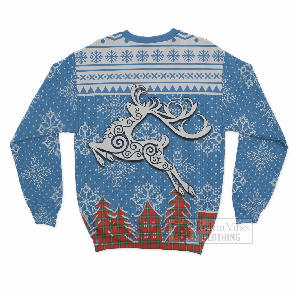 Tartan Vibes Clothing MacLaine (McLaine) Clan Christmas Sweatshirt Celtic Reindeer Style