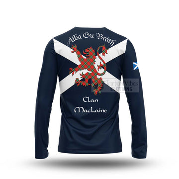 MacLaine (McLaine) Tartan Lion Rampant Long Sleeve T-Shirt  Proudly Display Your Heritage with Alba Gu Brath and Clan Name