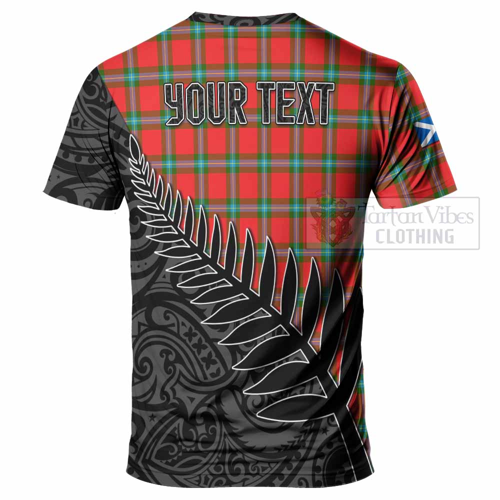 Tartan Vibes Clothing MacLaine (McLaine) Crest Tartan T-Shirt with New Zealand Silver Fern Half Style