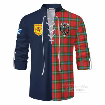 MacLaine (McLaine) Tartan Ghillie Kilt Shirt Alba with Scottish Lion Royal Arm Half Style