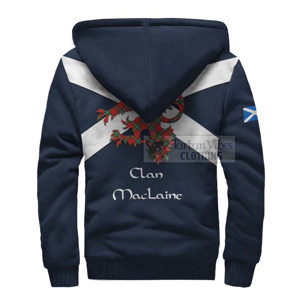 Tartan Vibes Clothing MacLaine (McLaine) Tartan Lion Rampant Sherpa Hoodie – Proudly Display Your Heritage with Alba Gu Brath and Clan Name