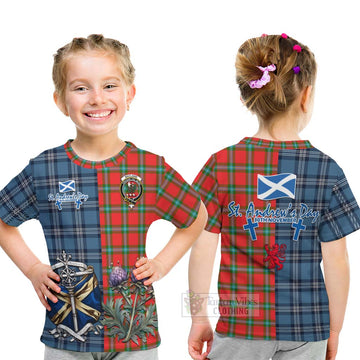 MacLaine (McLaine) Tartan Kid T-Shirt Happy St. Andrew's Day Half Tartan Style