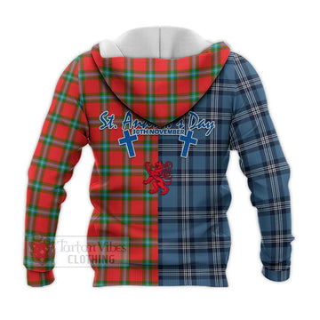 MacLaine (McLaine) Tartan Knitted Hoodie Happy St. Andrew's Day Half Tartan Style