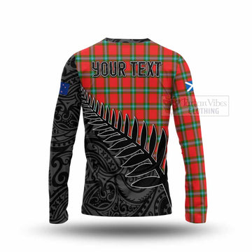 MacLaine (McLaine) Crest Tartan Long Sleeve T-Shirt with New Zealand Silver Fern Half Style