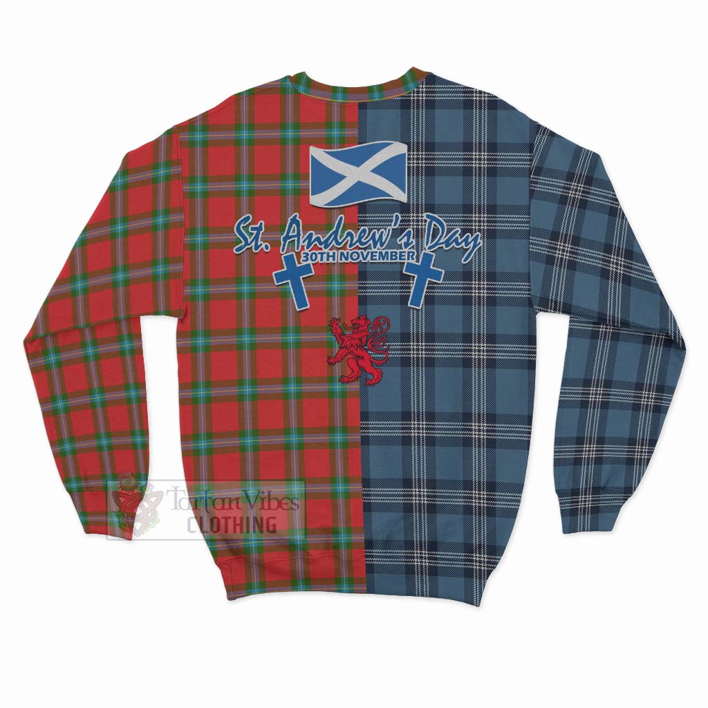 Tartan Vibes Clothing MacLaine (McLaine) Tartan Sweatshirt Happy St. Andrew's Day Half Tartan Style