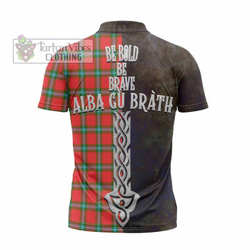 MacLaine (McLaine) Tartan Family Crest Zipper Polo Shirt Alba Gu Brath Be Brave Lion Ancient Style - Tartan Vibes Clothing