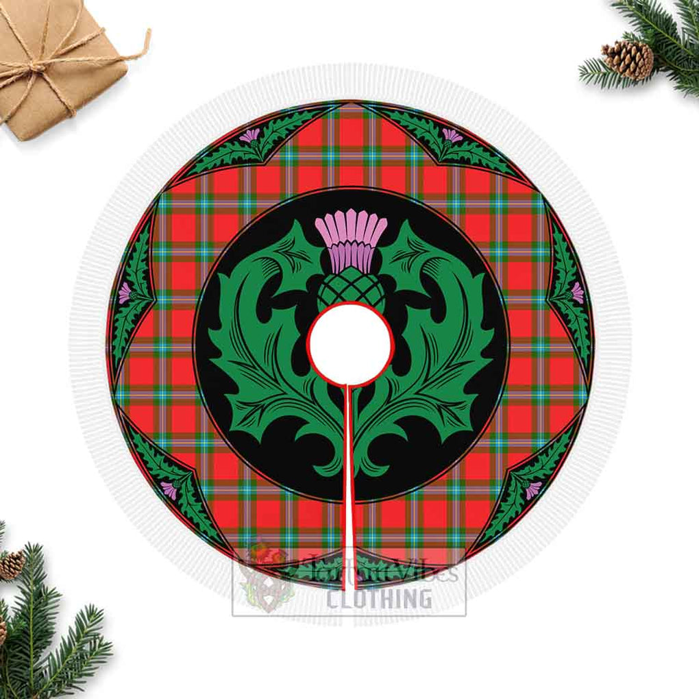 Tartan Vibes Clothing MacLaine (McLaine) Tartan Christmas Tree Skirt Scottish Thistle Style