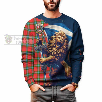 MacLaine (McLaine) Tartan Family Crest Sweatshirt with Scottish Majestic Lion