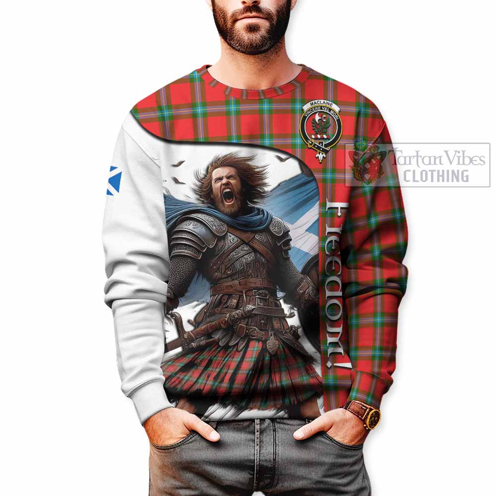 Tartan Vibes Clothing MacLaine (McLaine) Crest Tartan Sweatshirt Inspired by the Freedom of Scottish Warrior