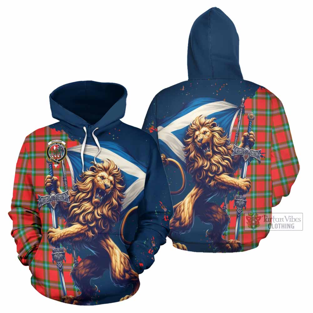 MacLaren (McLaren) Tartan Family Crest Hoodie with Scottish Majestic Lion