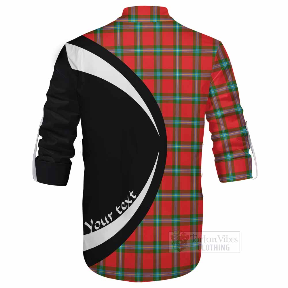 Tartan Vibes Clothing MacLaine (McLaine) Tartan Ghillie Kilt Shirt with Family Crest Circle Style