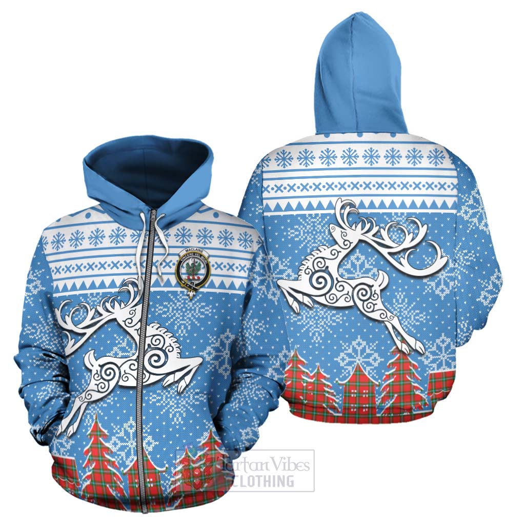 Tartan Vibes Clothing MacLaine (McLaine) Clan Christmas Hoodie Celtic Reindeer Style