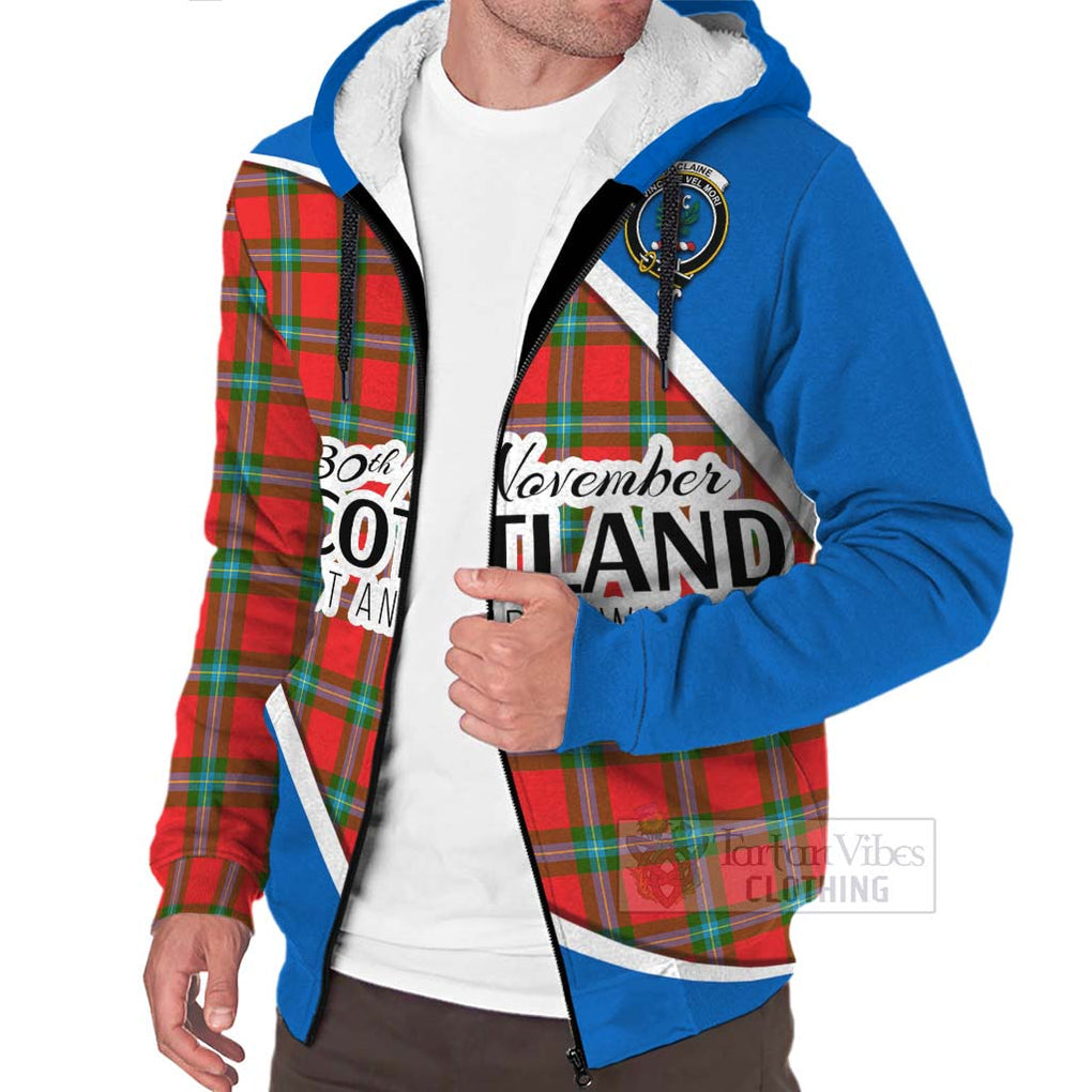 Tartan Vibes Clothing MacLaine (McLaine) Family Crest Tartan Sherpa Hoodie Celebrate Saint Andrew's Day in Style