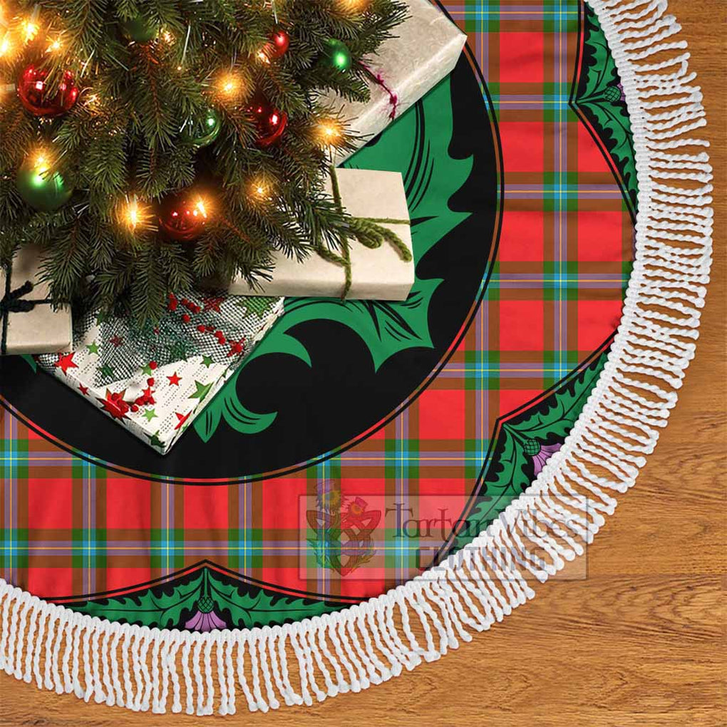 Tartan Vibes Clothing MacLaine (McLaine) Tartan Christmas Tree Skirt Scottish Thistle Style