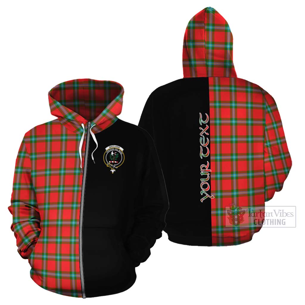 Tartan Vibes Clothing MacLaine (McLaine) Tartan Cotton Hoodie with Family Crest and Half Of Me Style