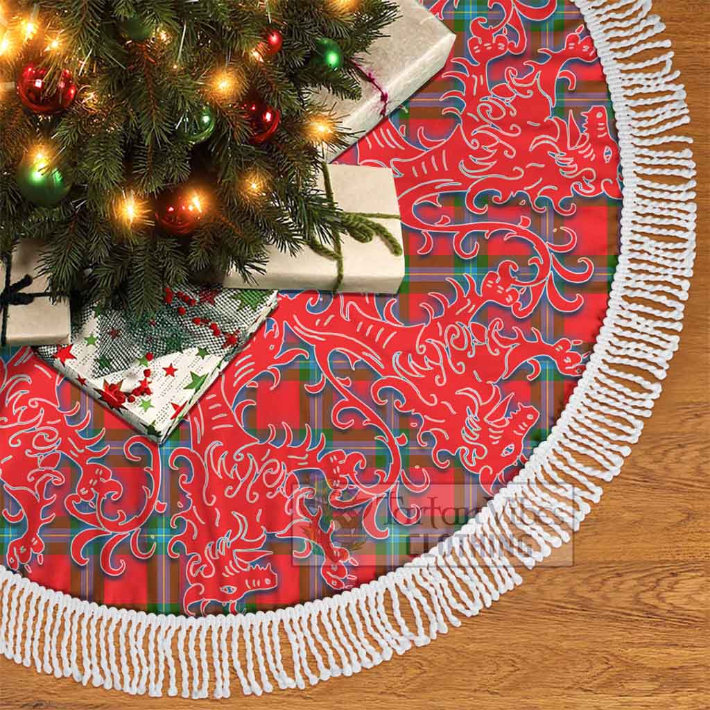 Tartan Vibes Clothing MacLaine (McLaine) Tartan Christmas Tree Skirt Lion Rampant Style