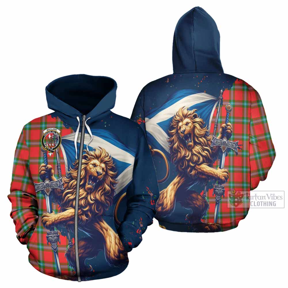 MacLaren (McLaren) Tartan Family Crest Hoodie with Scottish Majestic Lion