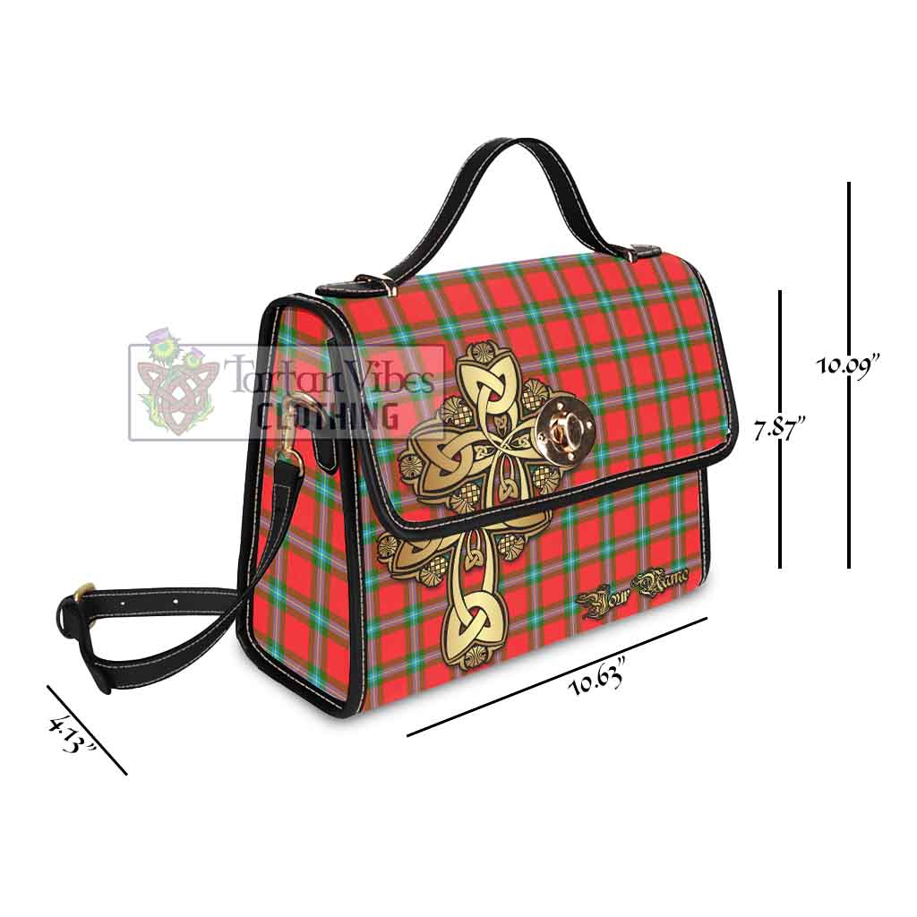 Tartan Vibes Clothing MacLaine (McLaine) Tartan Waterproof Canvas Bag Golden Thistle Celtic Cross Style