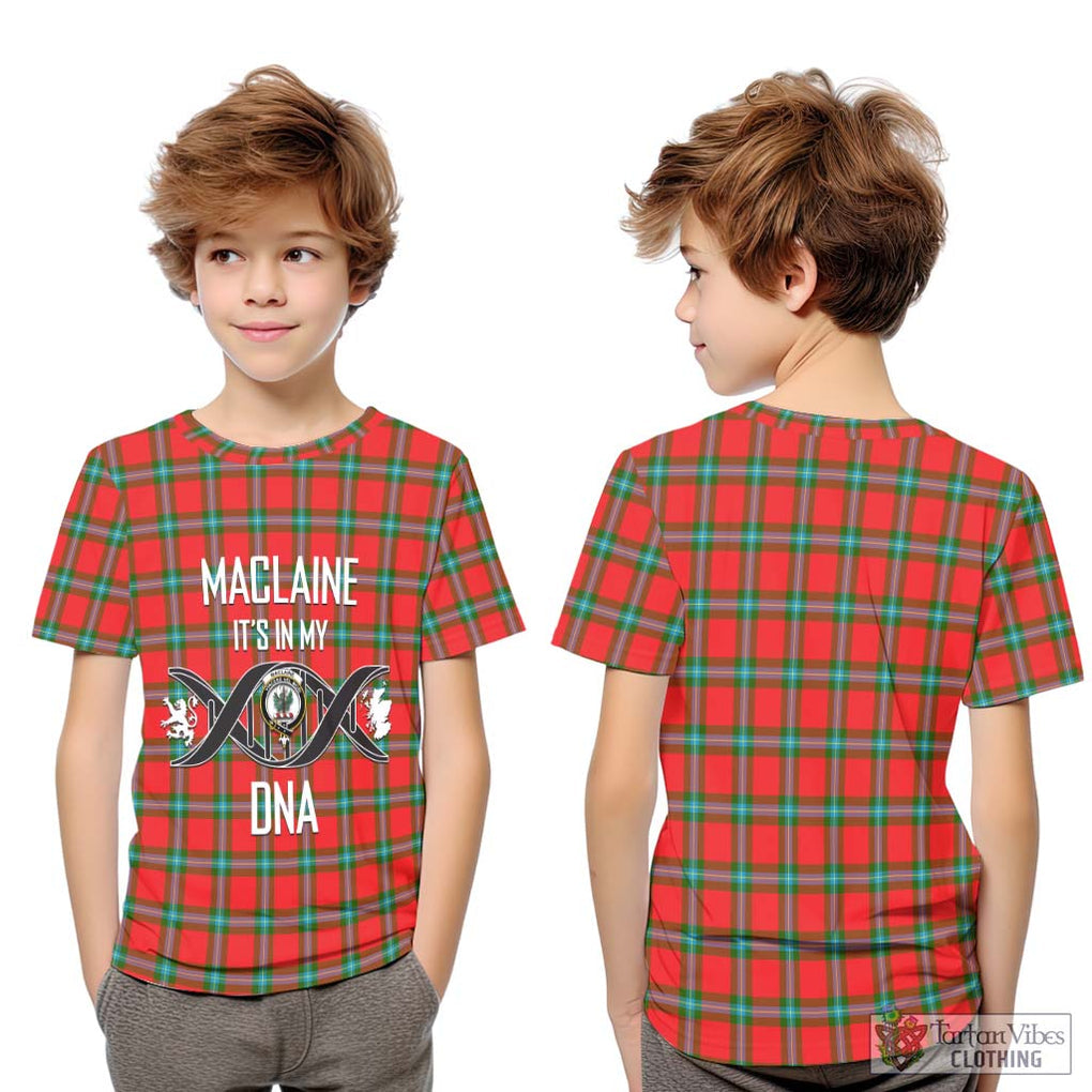 MacLaine (McLaine) Tartan Kid T-Shirt with Family Crest DNA In Me Style Youth XL Size14 - Tartanvibesclothing Shop