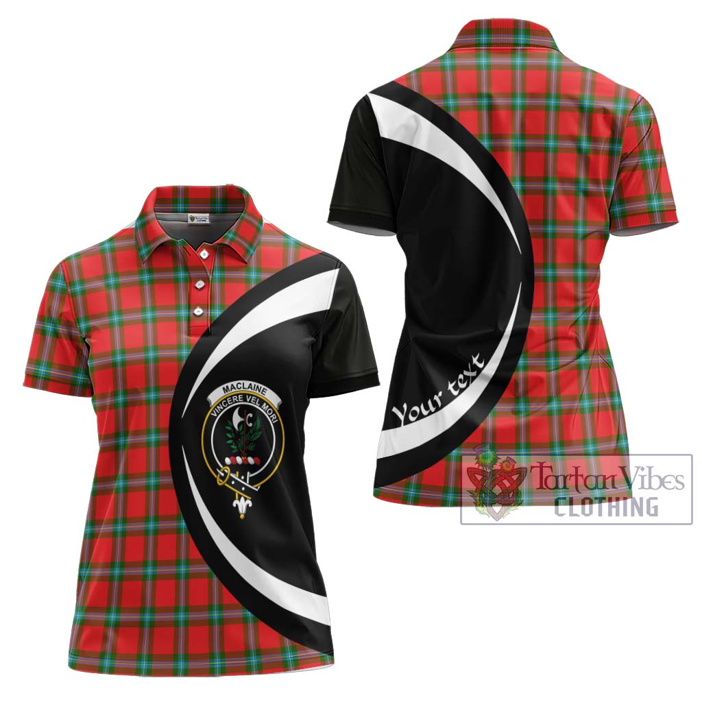 MacLaine (McLaine) Tartan Women's Polo Shirt with Family Crest Circle Style Women - Tartan Vibes Clothing